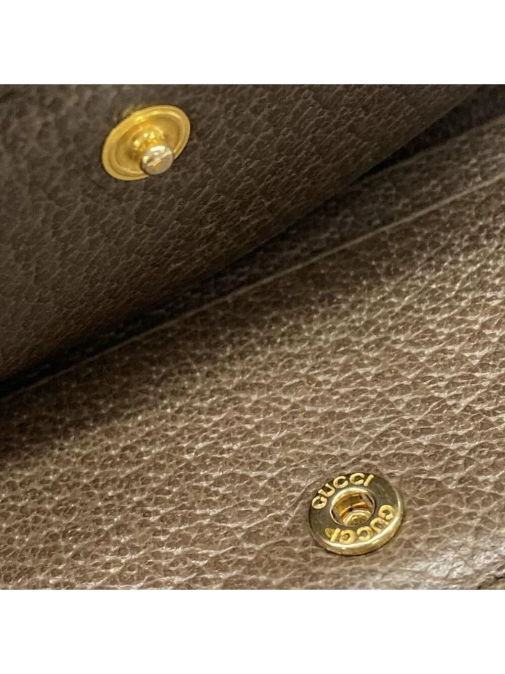 ★SOLD★ Gucci Bifold Wallet Ophidia Beige Ebony Dark Brown Leather - Picture 10 of 12